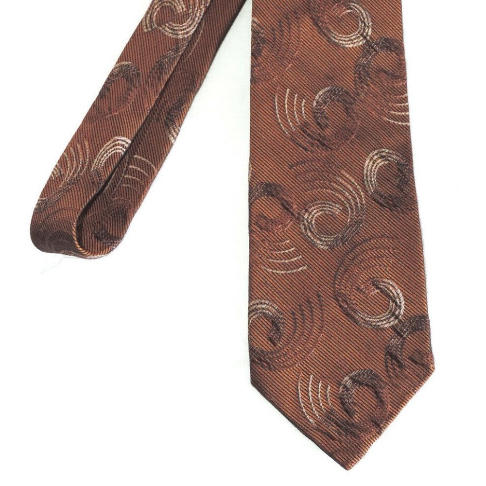 Emilio Ponti textured brown swirl pattern necktie